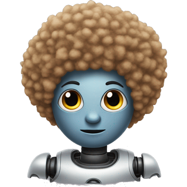 robot with afro hair emoji