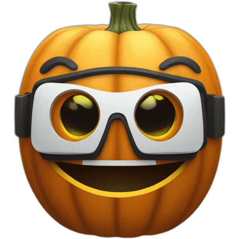 pumpkin in vr headset emoji