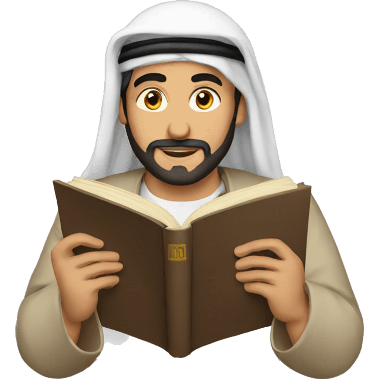 men arab reading book  emoji