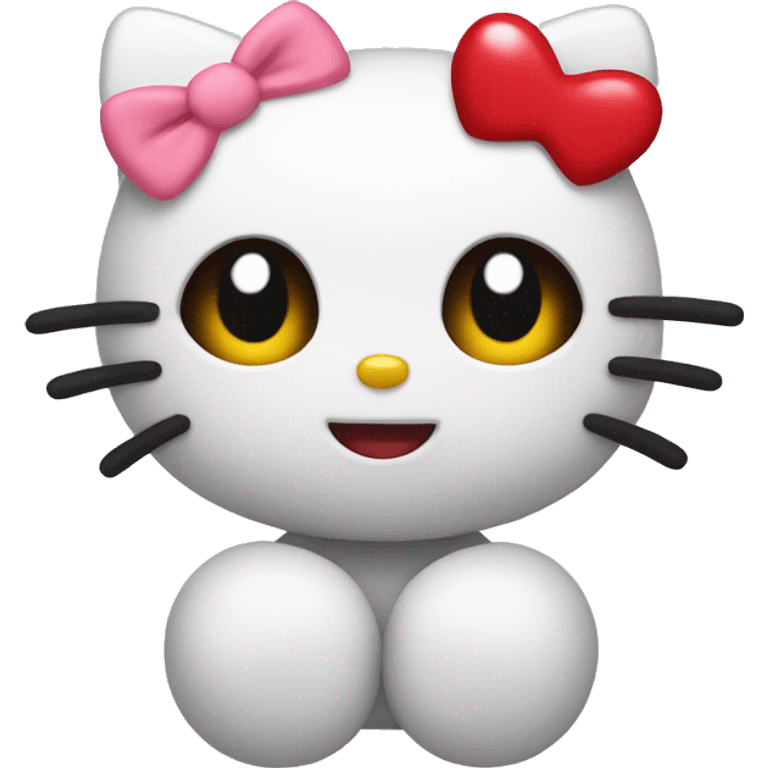 Hello kitty with heart eyes emoji