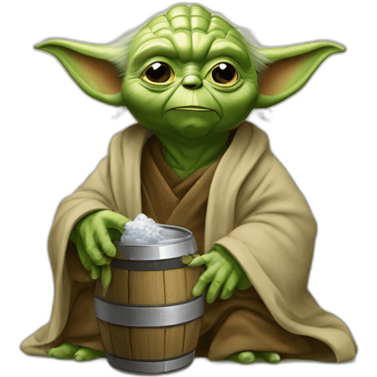 Yoda buvant une biere emoji