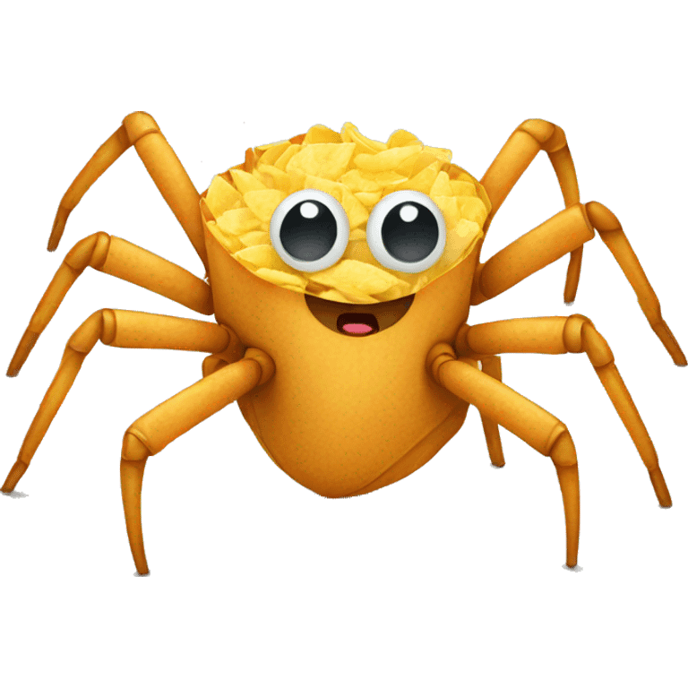 A spider with chips emoji