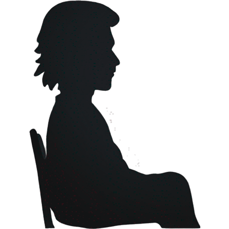 silhouette of a man sitting with long hair facing the viewer emoji