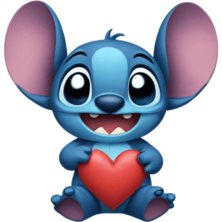 stitch with a heart emoji