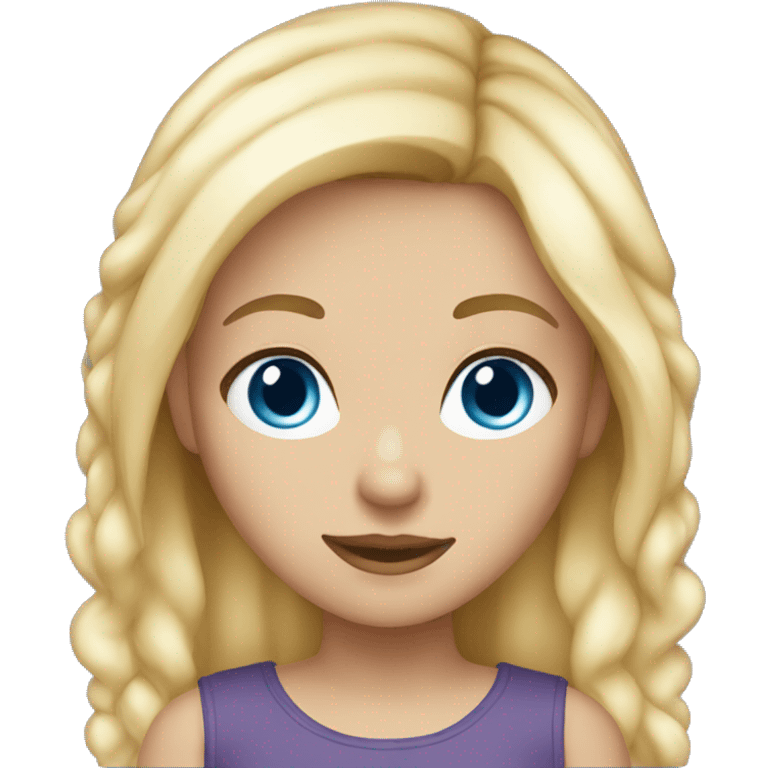 Girl with blond hair blue eyes and lashes emoji