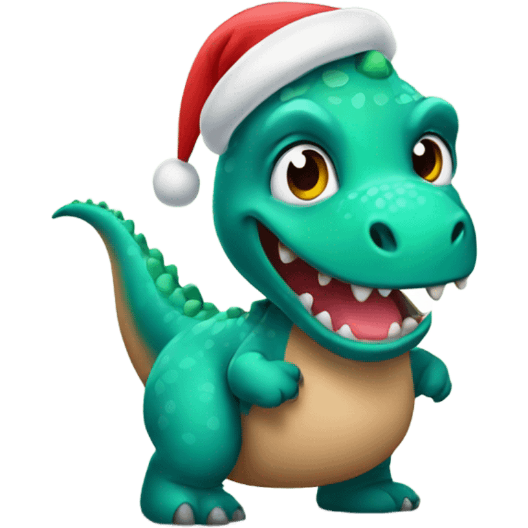 Christmas dinosaur emoji