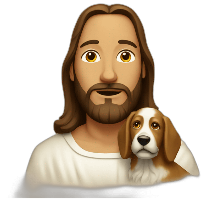 Jesus with dog  emoji