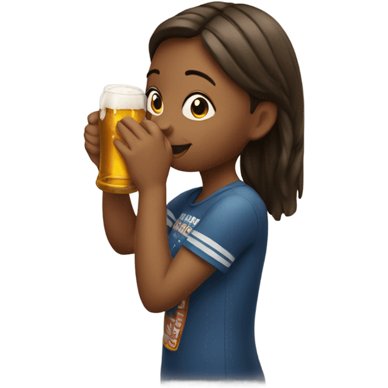 Girl drinking beer emoji