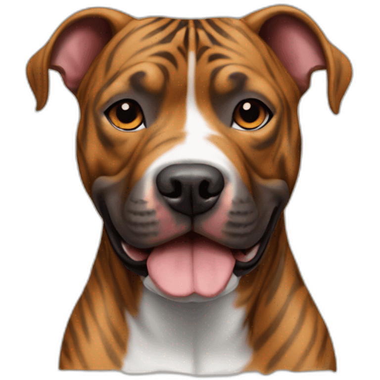 pitbull terrier brindle tiger stripes emoji