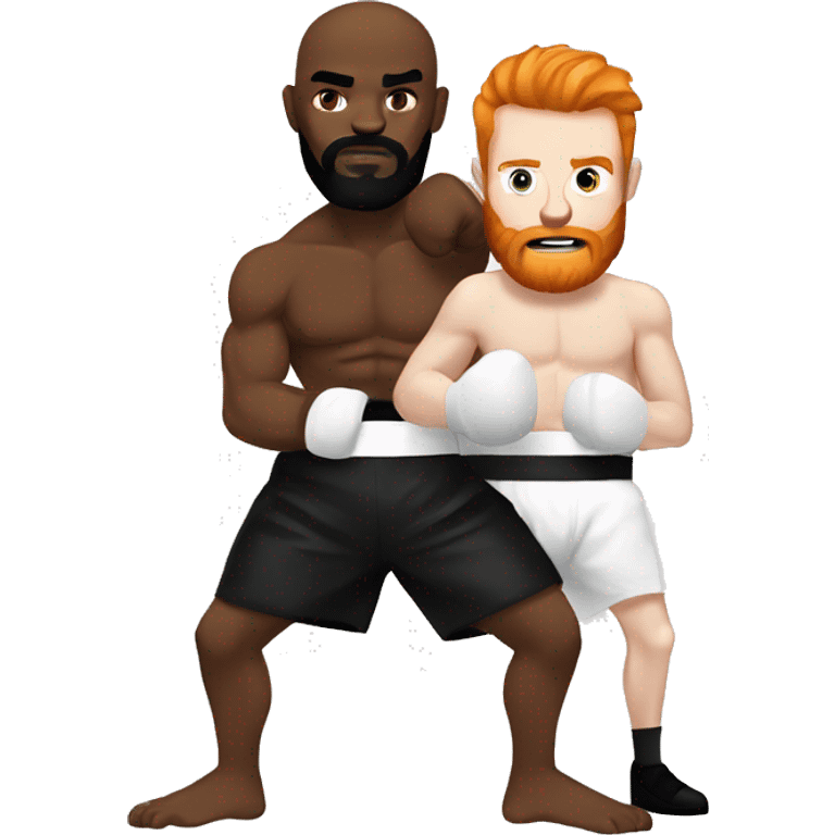 Black tattooed boxer vs ginger bearded white boxer emoji