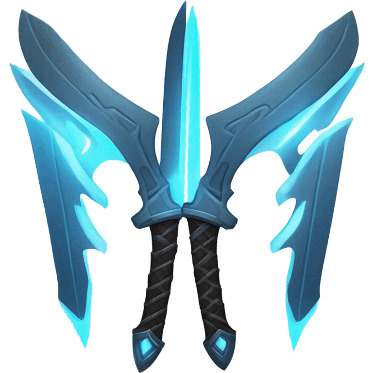 sci-fi multiblade sword-with-blue-ray-blade emoji