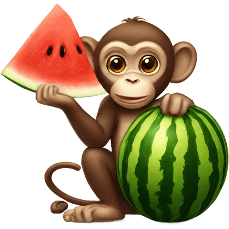 Monkey eating watermelon  emoji