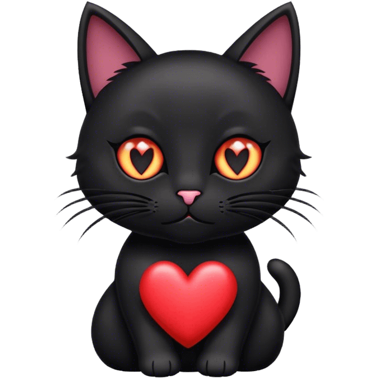 black cat with heart eyes emoji