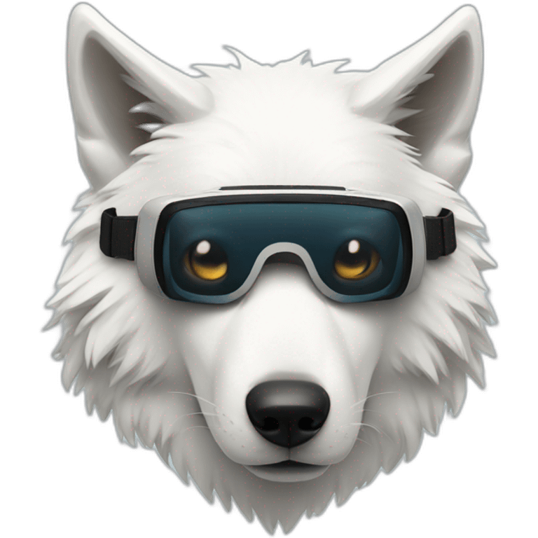 white wolf wearing vr headset emoji