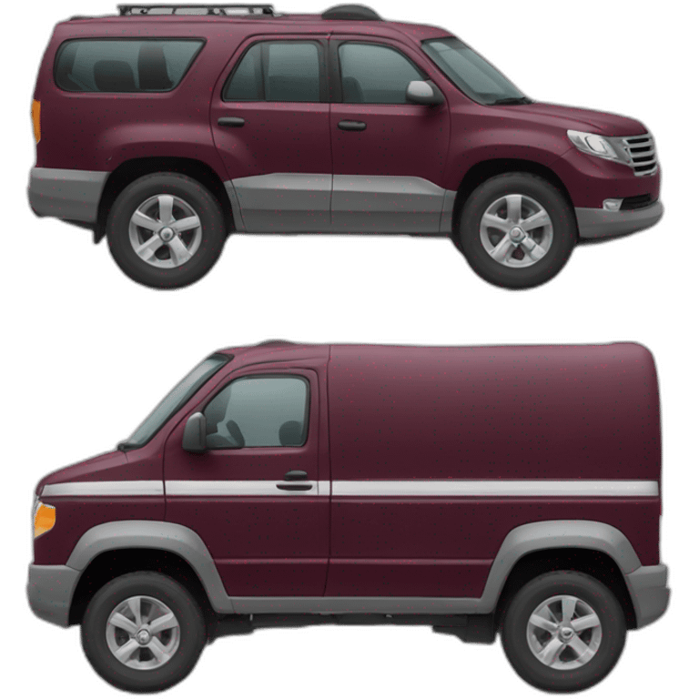 vehiculo lujoso color vinotinto y gris plomo emoji