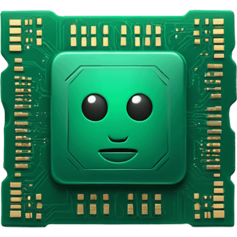 AI chipset with dark green color emoji