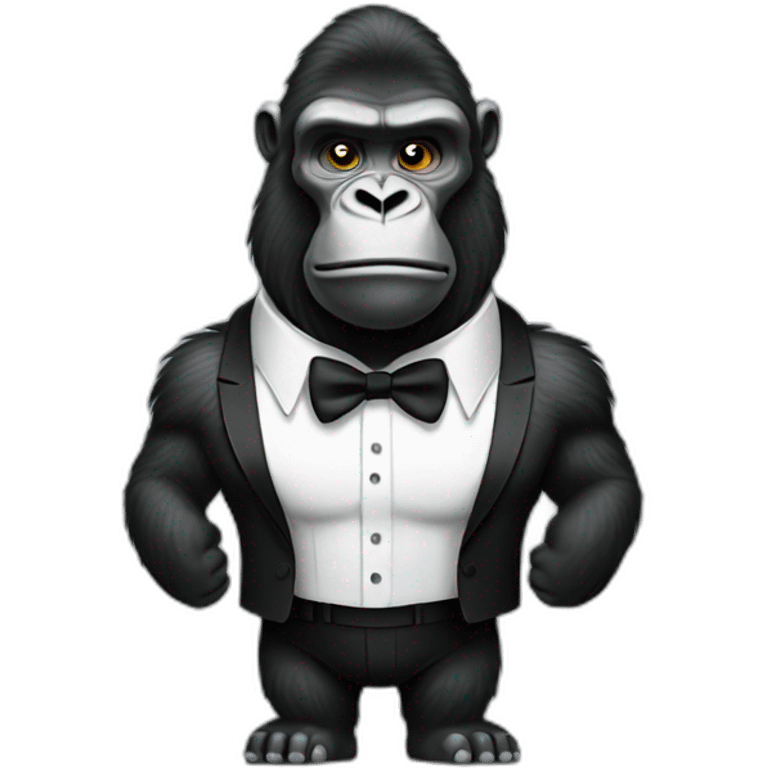 BODYBUILDER GORILLA white tie emoji