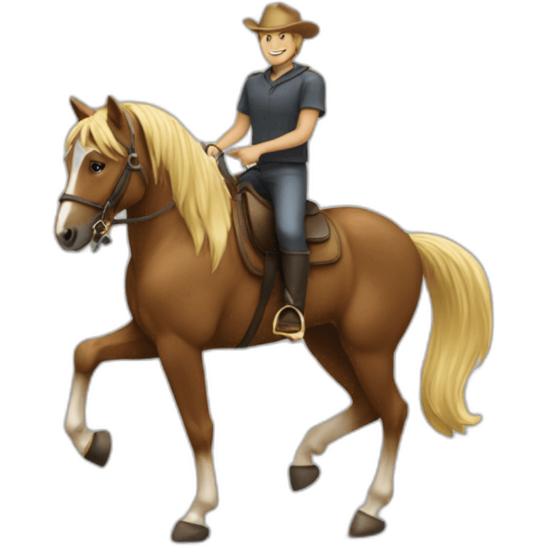 Chat sur cheval emoji