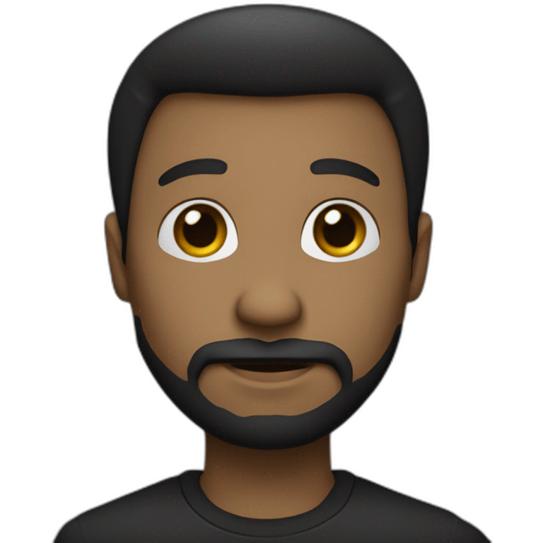 Un homme noir with a goatee beard et une coupe afro. Coeurs autour de lui. emoji