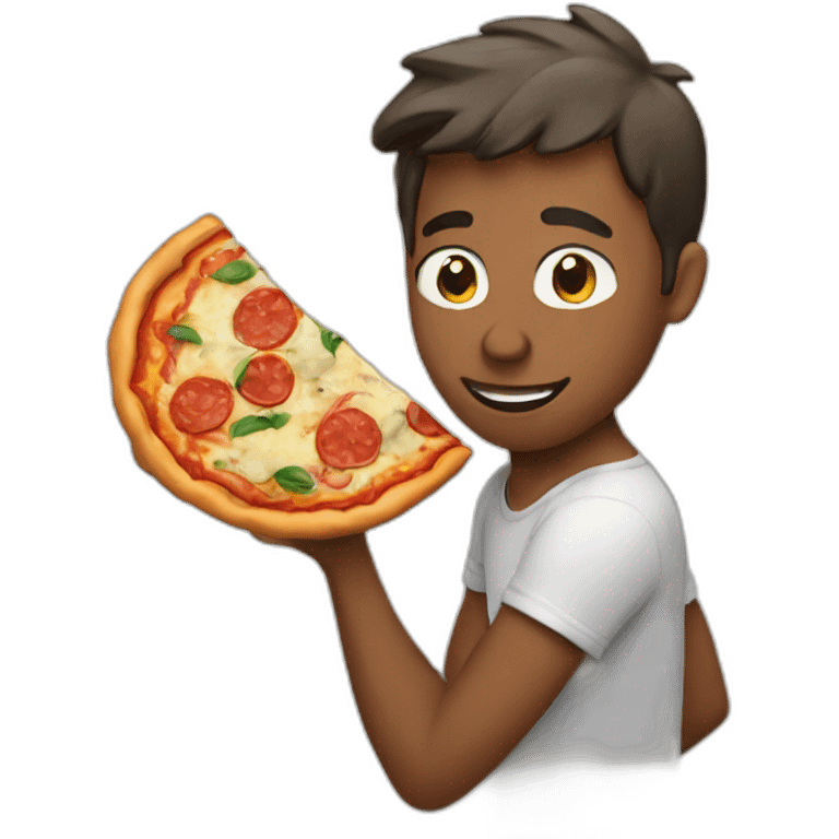 Guy eating pizza emoji