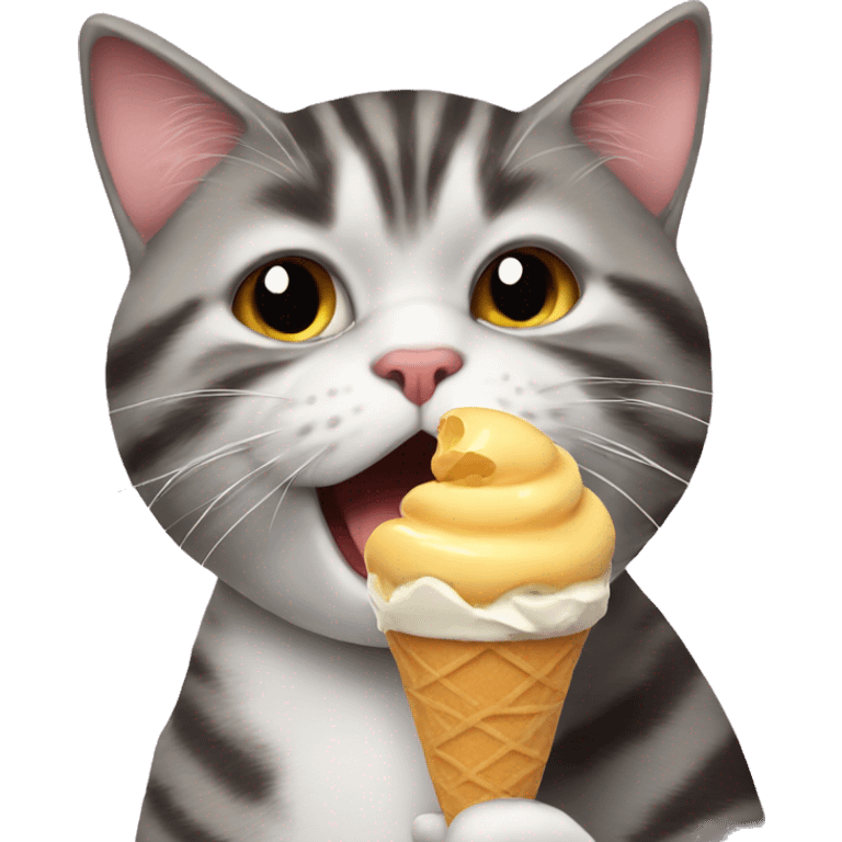 cat eating icecream emoji