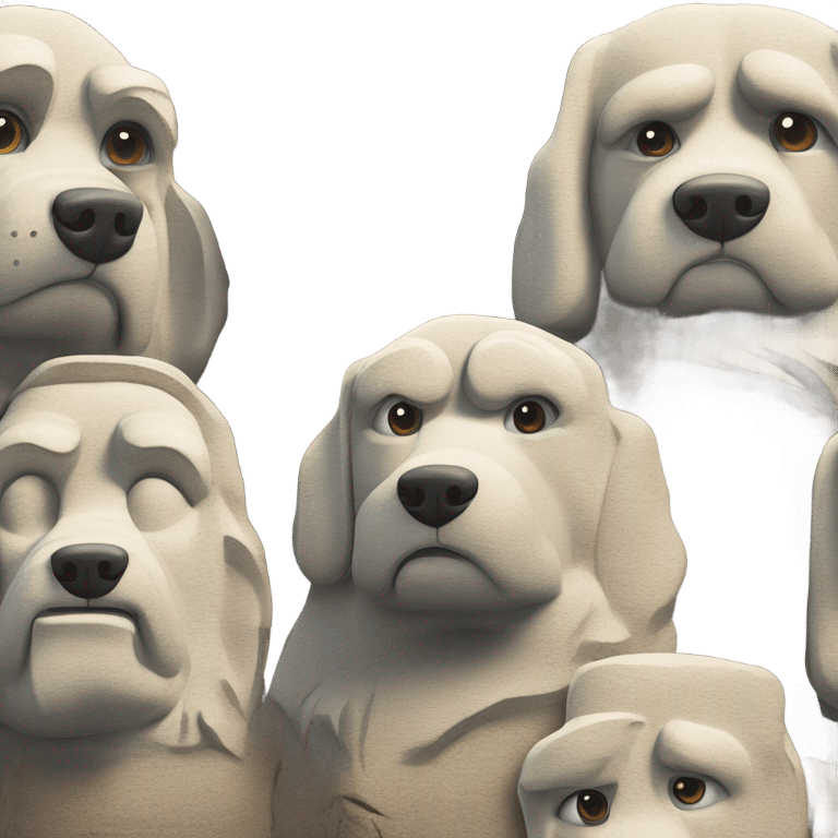 Dogs faces ￼carved in Mount Rushmore emoji