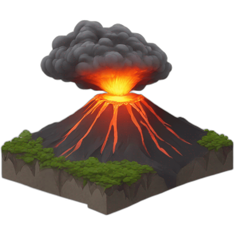 volcan en eruption emoji