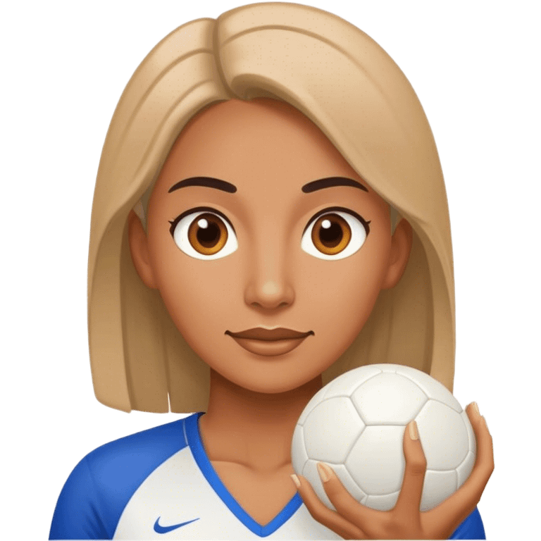 female sport coach holding ball emoji