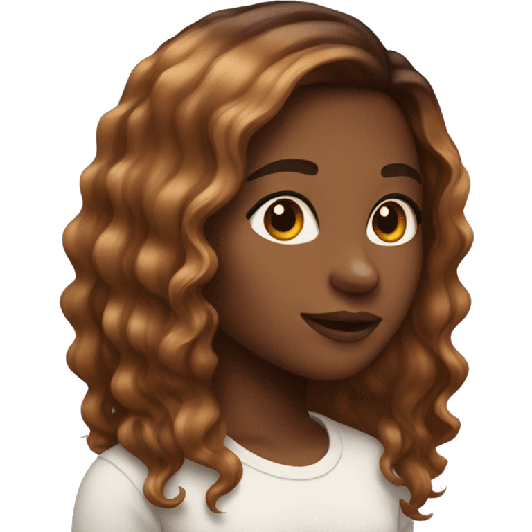 Girl with brown ombré hair  emoji