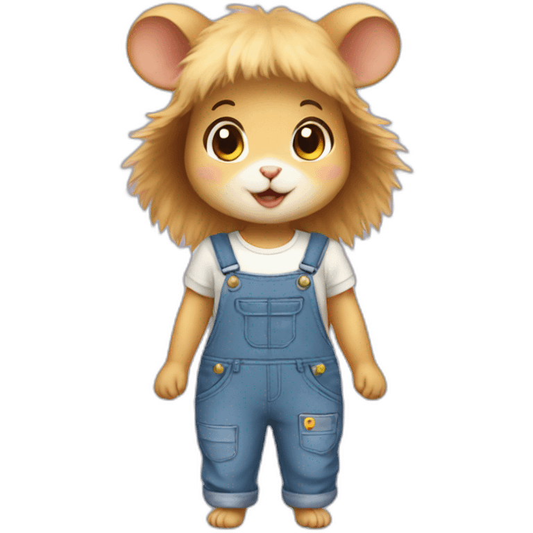 hamster girl in overalls emoji