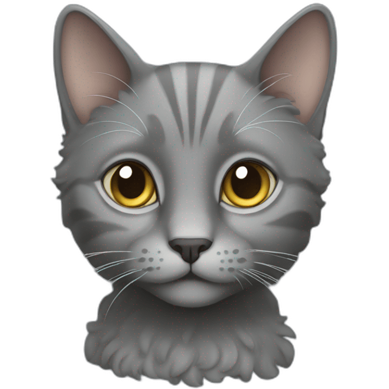 curly the grey cat emoji