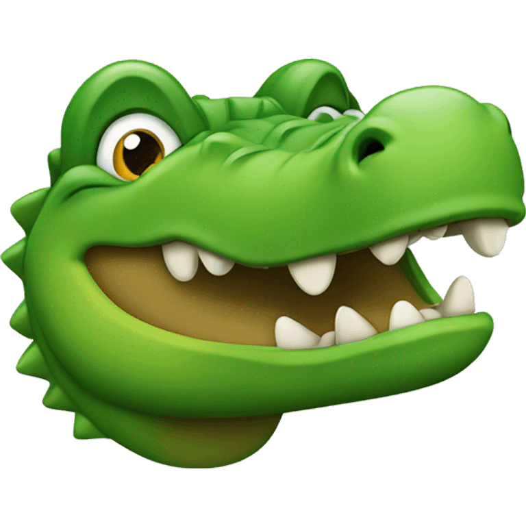 aligator with smile face emoji