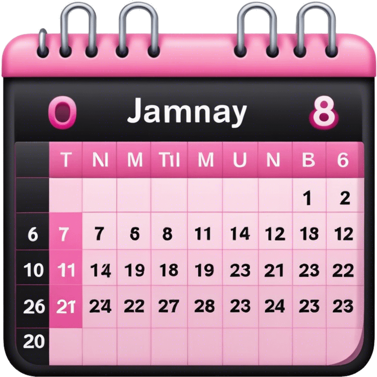 black and pinkcalendar no dates emoji