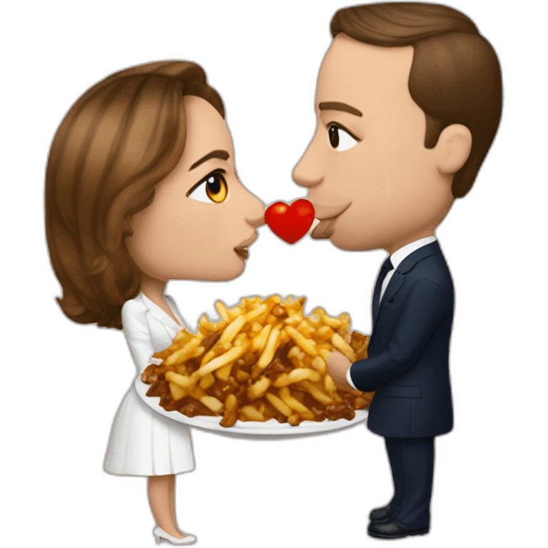 Poutine kissing macron emoji