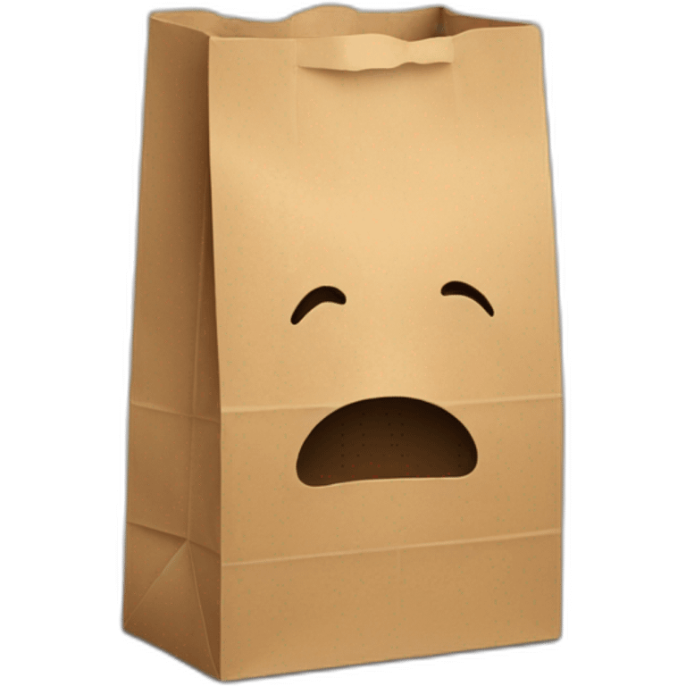 a paper bag covering a person's head emoji