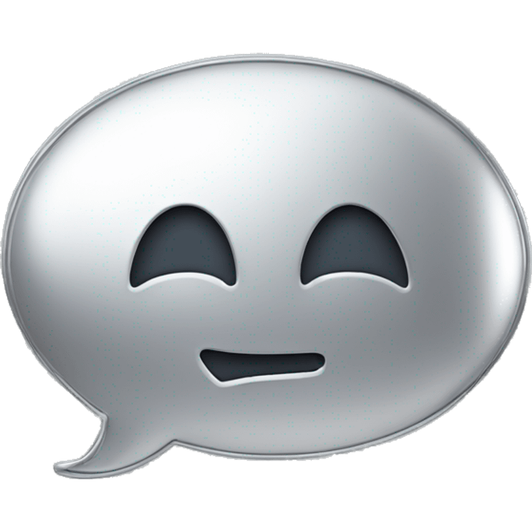 3D silver speech bubble emoji