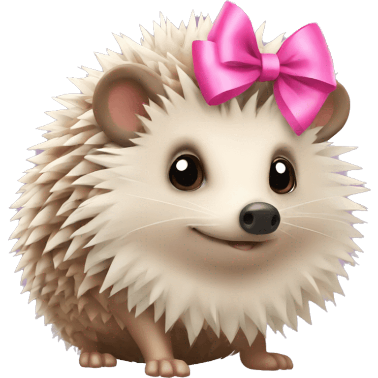 hedgehog with a pink bow emoji