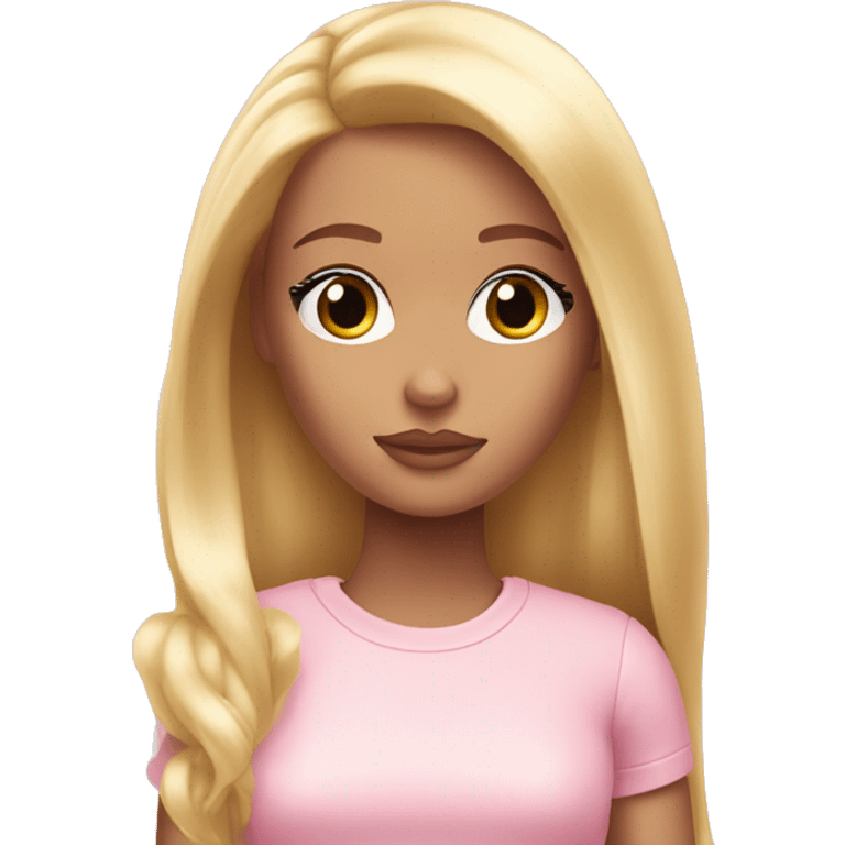 sad blonde girl depressed light light pink Barbie emoji