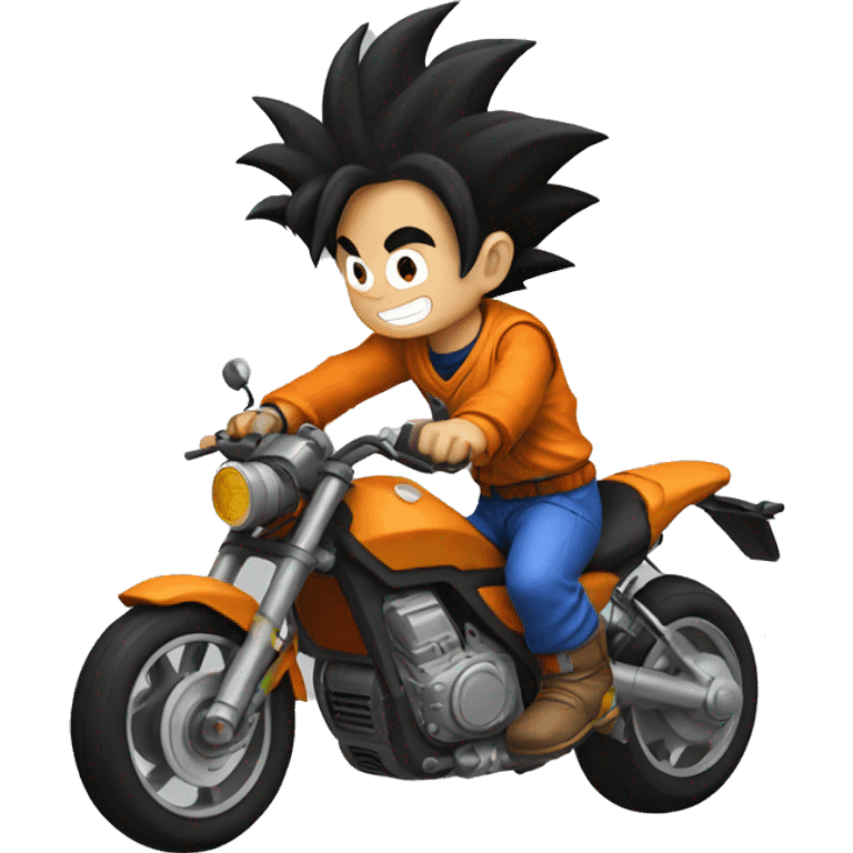 Goku riding motorcycle  emoji