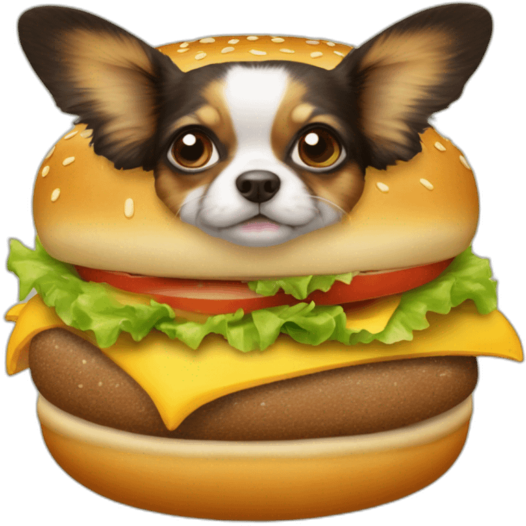 Papillon sur un hamburger emoji