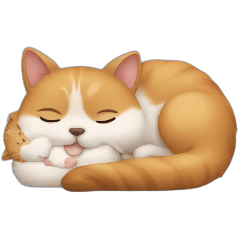 Un chat un chien et un hamsters qui dorment emoji