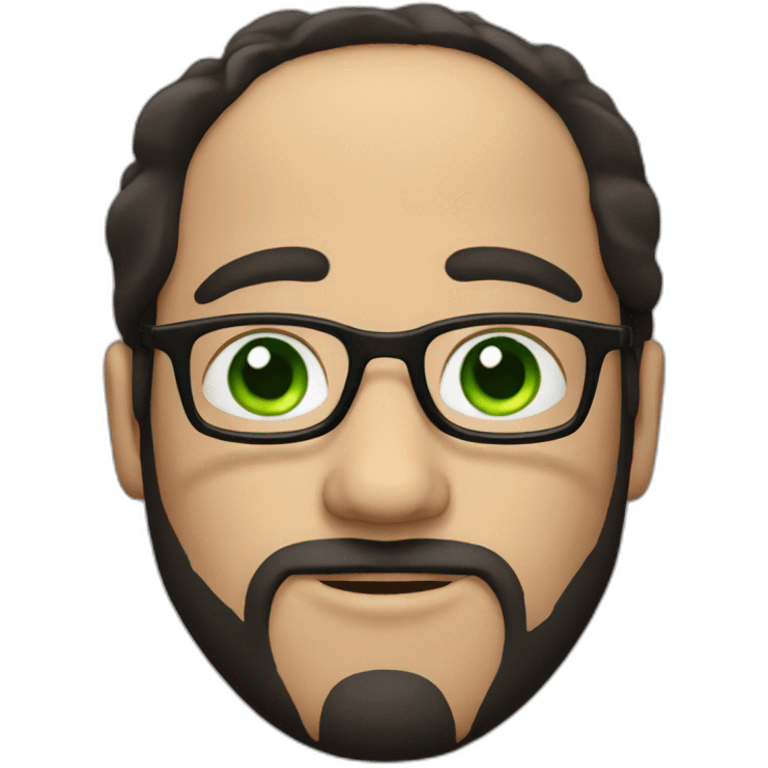 guy with dark hair, green eyes and glasses emoji