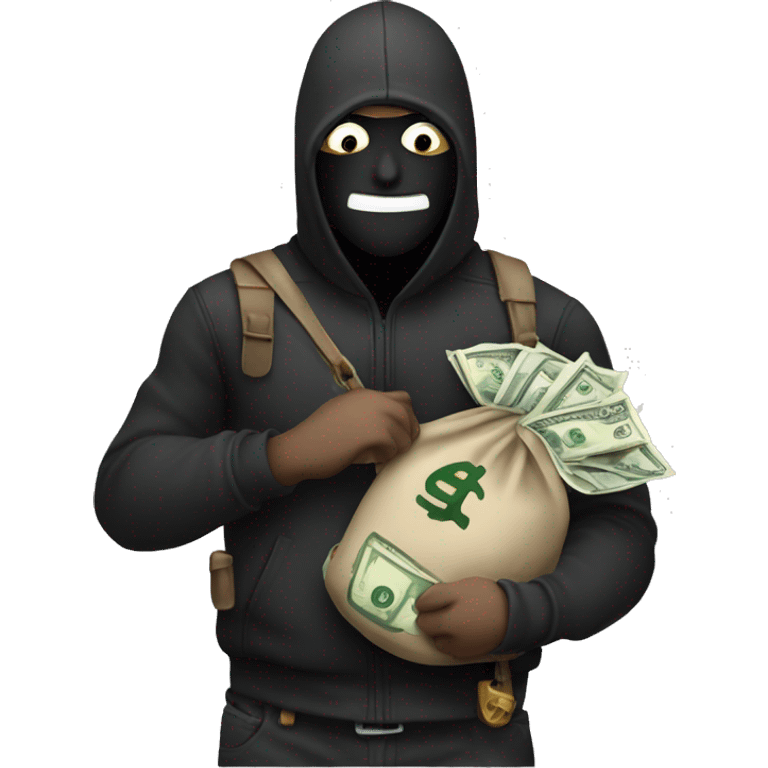 Robber with a money bag emoji emoji