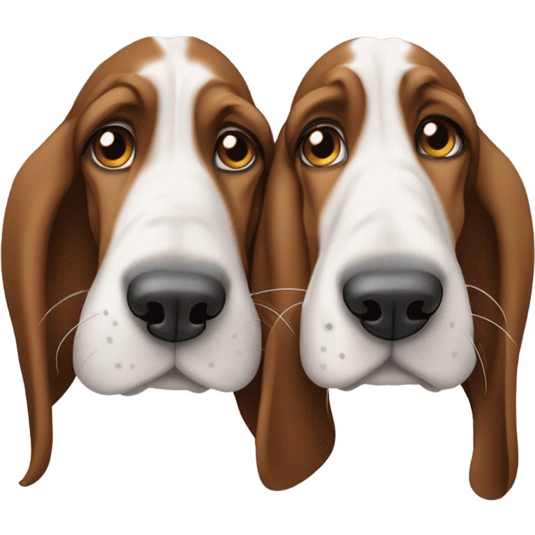 Basset hounds in love emoji