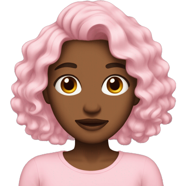 🙎🏻‍♀️but a light pink top and wavy hair  emoji