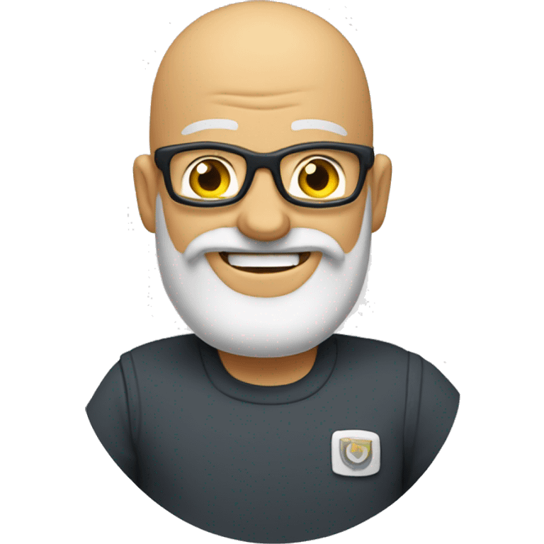 Bearded bald man Dorky awkward smile thumbs up  emoji