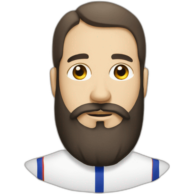 Bearded man in a shirt of the France flag  emoji