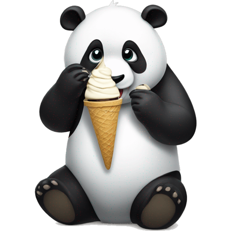 Panda eating ice cream emoji