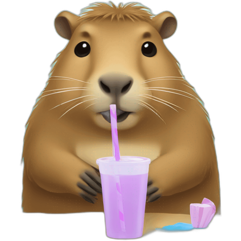 capybara drinking maté with a straw emoji