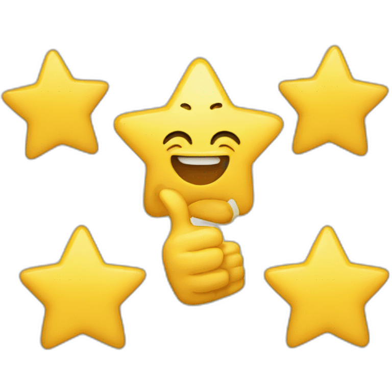 star shape showing thumbs up emoji